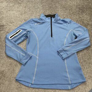 Columbia Golf Shotgun Active Jacket Womens Medium Light Blue 1/4 Zip Outdoor
